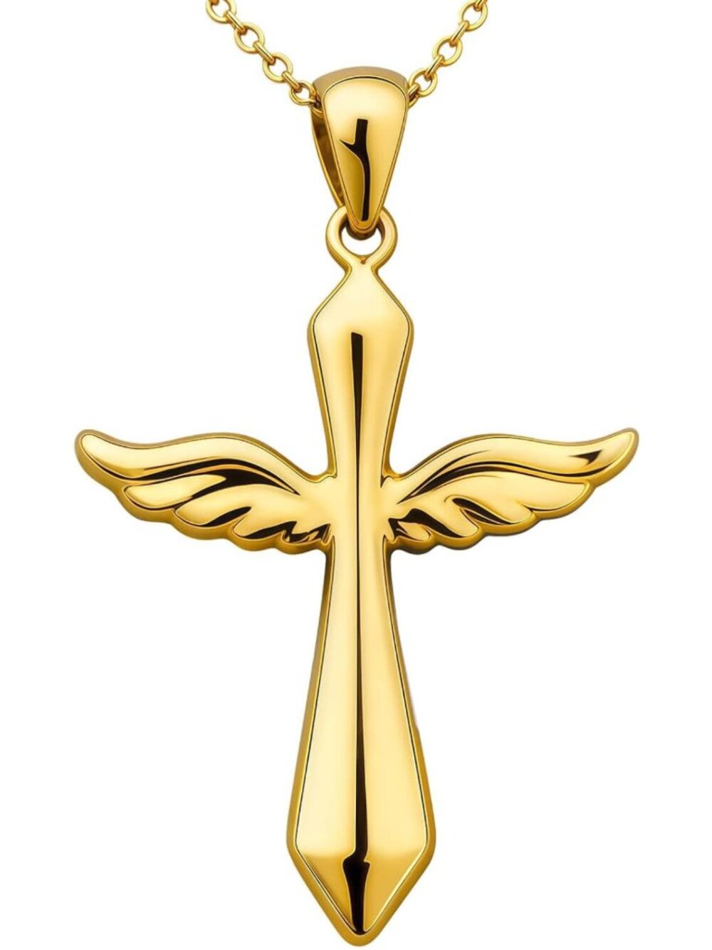 Dainty Cross Necklace with Angel Wings | Everyday Jewelry for Women